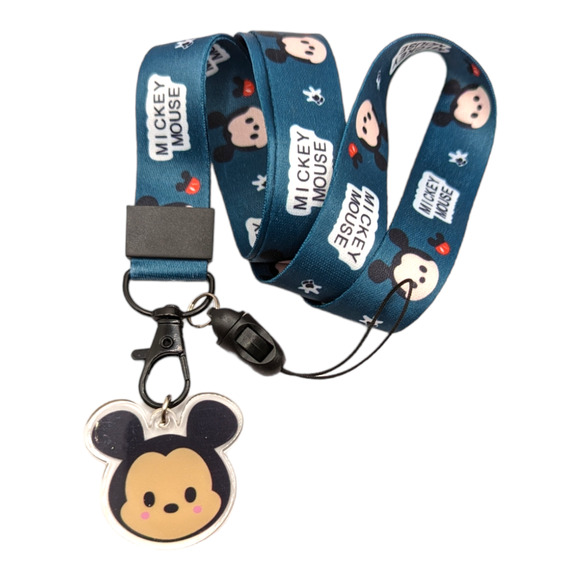 Disney Collector Trading Pin Lanyard Detachable Mickey Mouse Charm Badge Holder - Picture 1 of 2